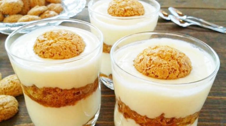 Verrines de mascarpone et crème d'amaretti