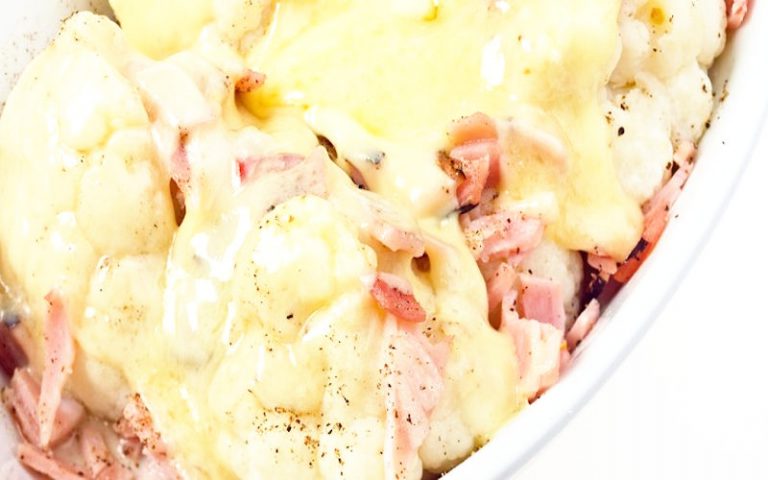 Gratin Chou-fleur au bacon et au chèvre