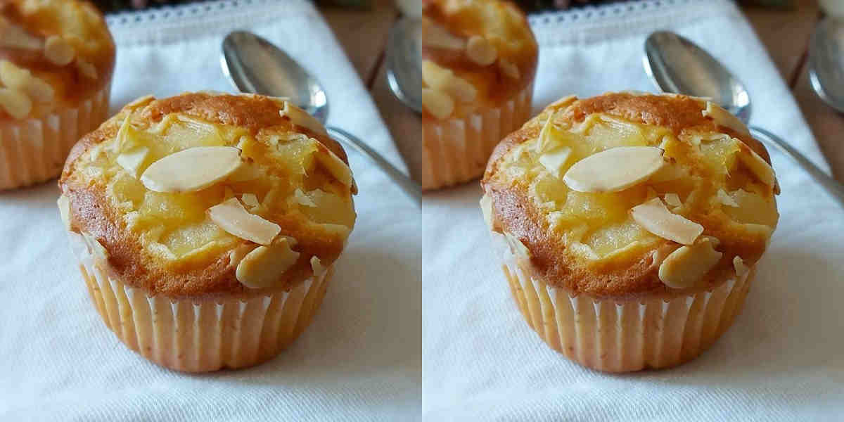 MUFFIN TORTINA AMANDES ET POIRES SUCRÉES SANS BEURRE