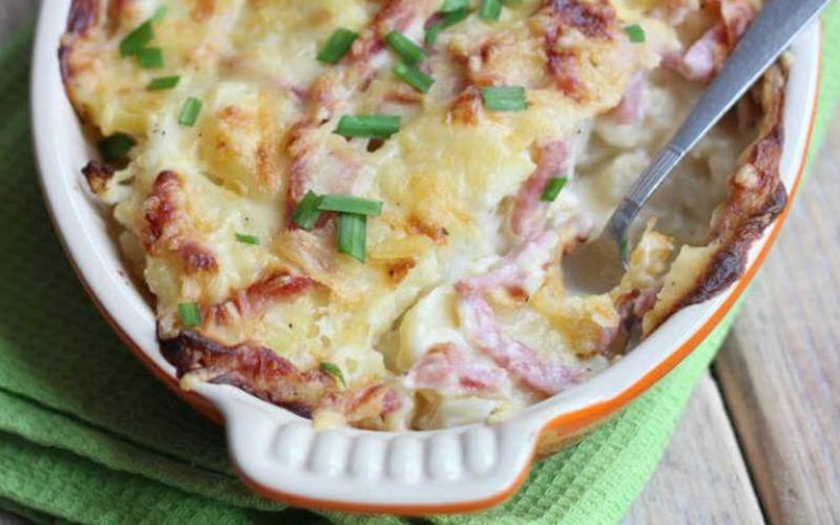 Gratin chou-fleur jambon