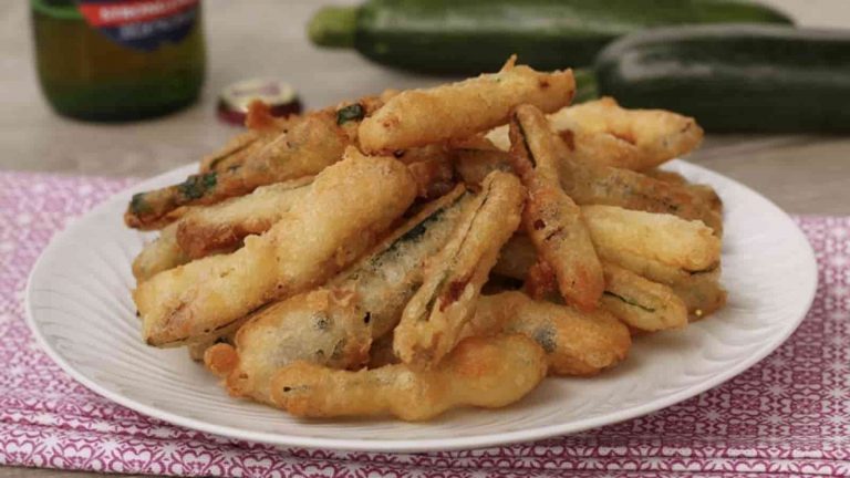 Courgettes frites avec pâte sans oeuf