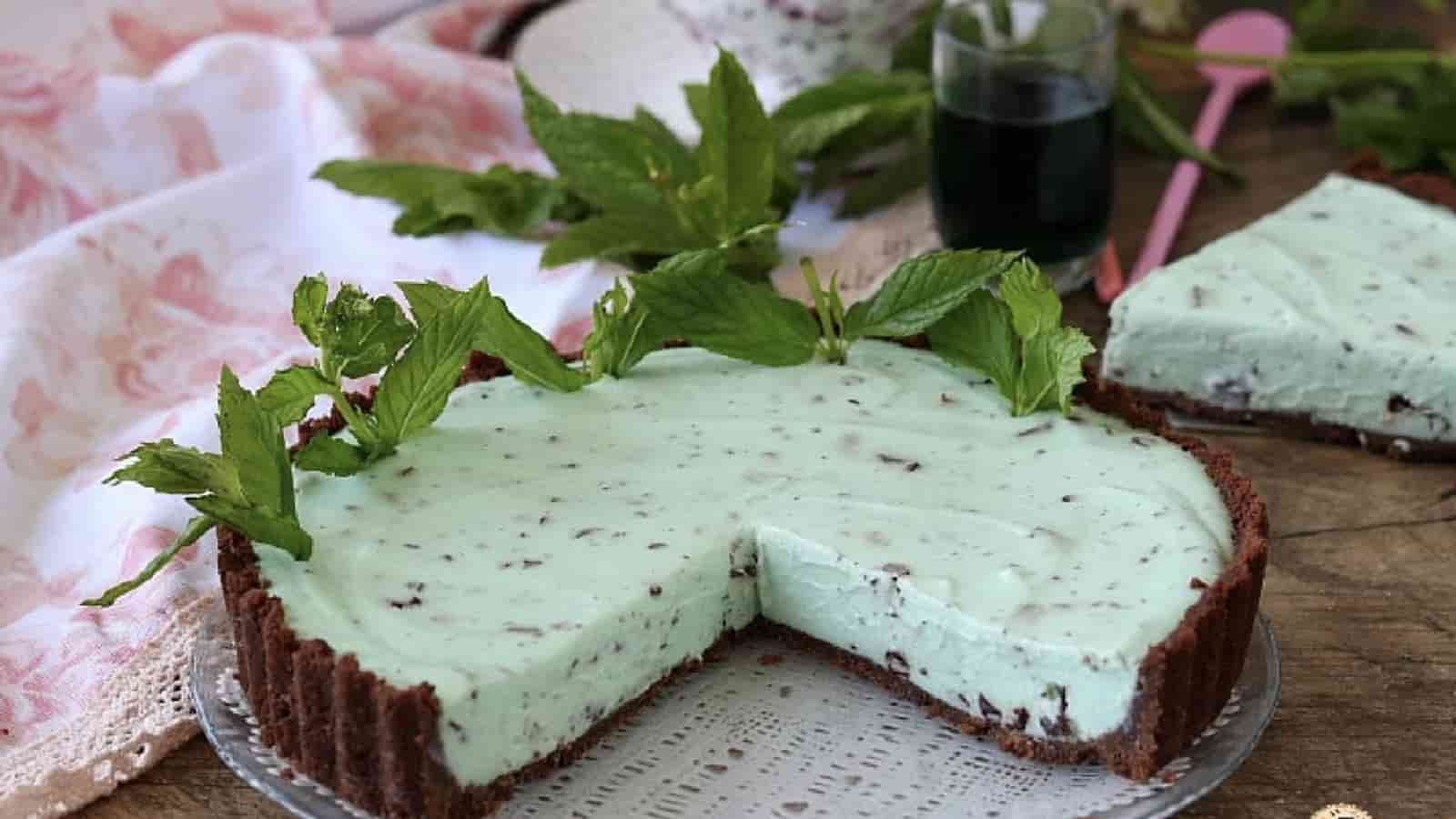 Tarte à la menthe et au chocolat sans cuisson