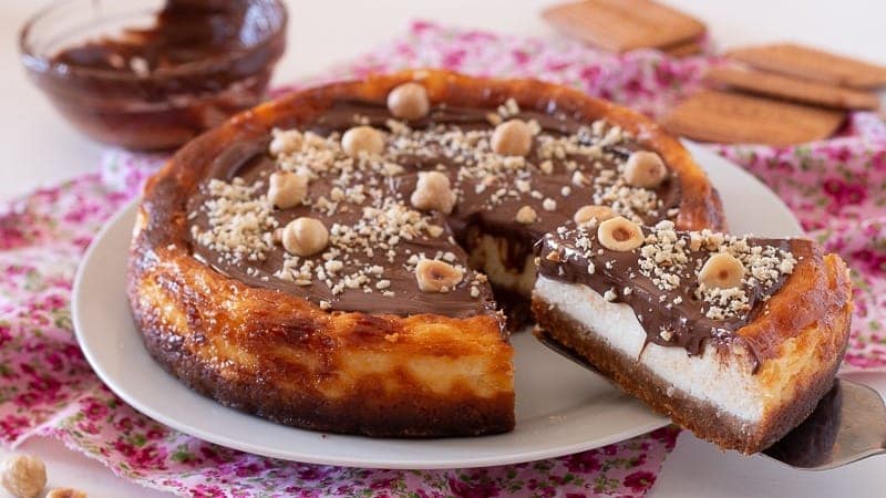 GÂTEAU AU FROMAGE CUIT AU NUTELLA