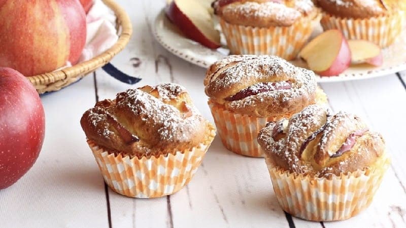 Muffins sucrés aux pommes sans gluten