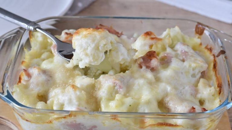 Chou-fleur gratiné au jambon