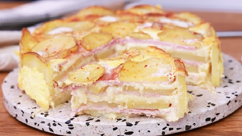 Quiche aux pommes de terre et au jambon