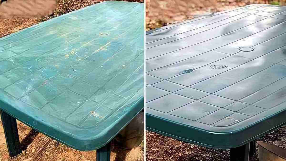 nettoyer table de jardin en plastique